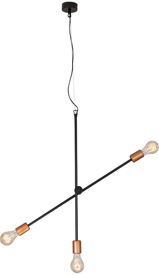 Nowodvorski Lighting Sticks III lampa wisząca 3x60W czarna/mosiądz 6268