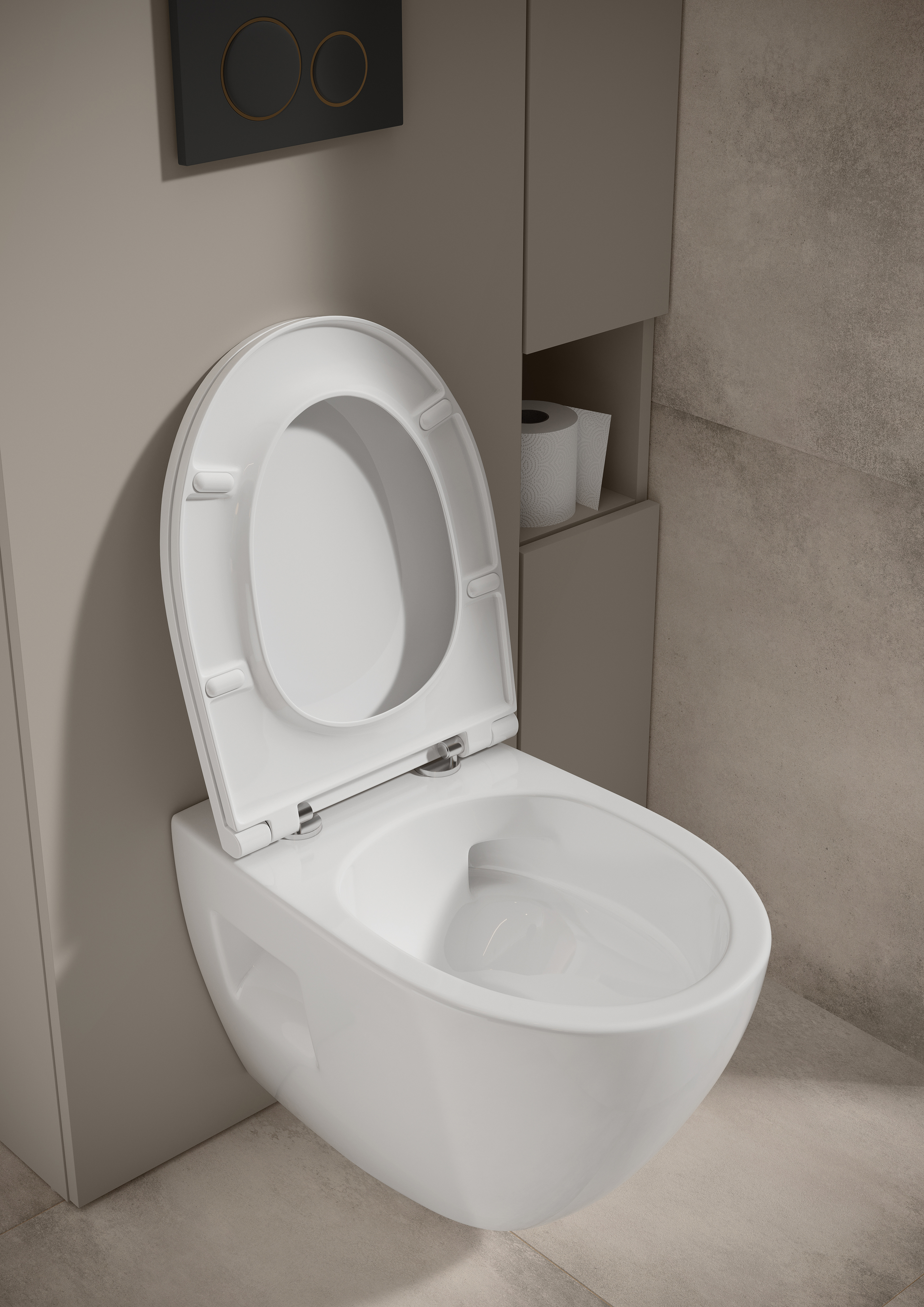 Cersanit Moduo miska WC z deską wolnoopadającą wisząca bez kołnierza ze spłukiwaniem wirowym biały połysk S4013-010 - Wysyłka w 24h