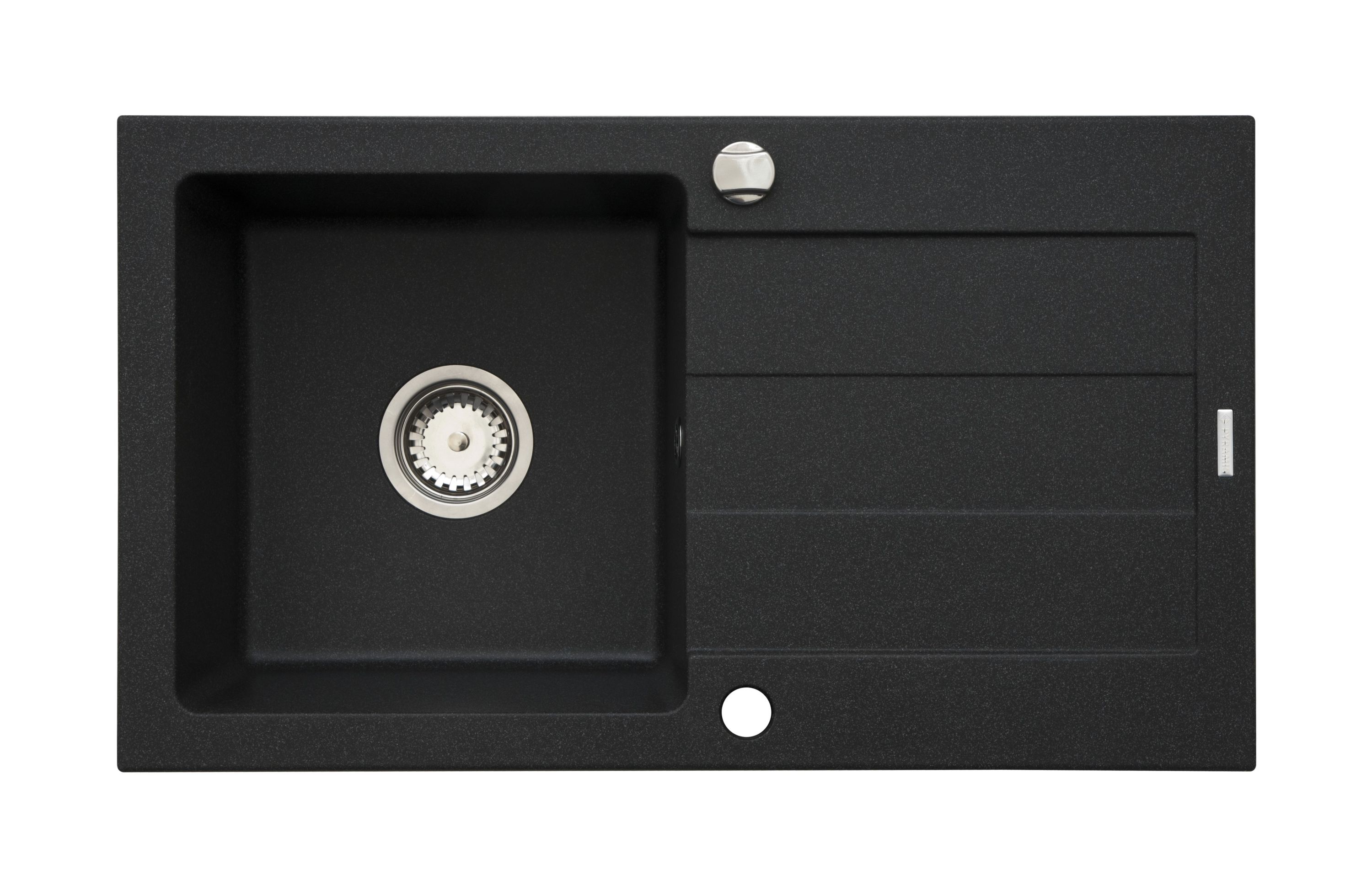 Pyramis Sparta zlewozmywak granitowy 76x44 cm czarny 070000101