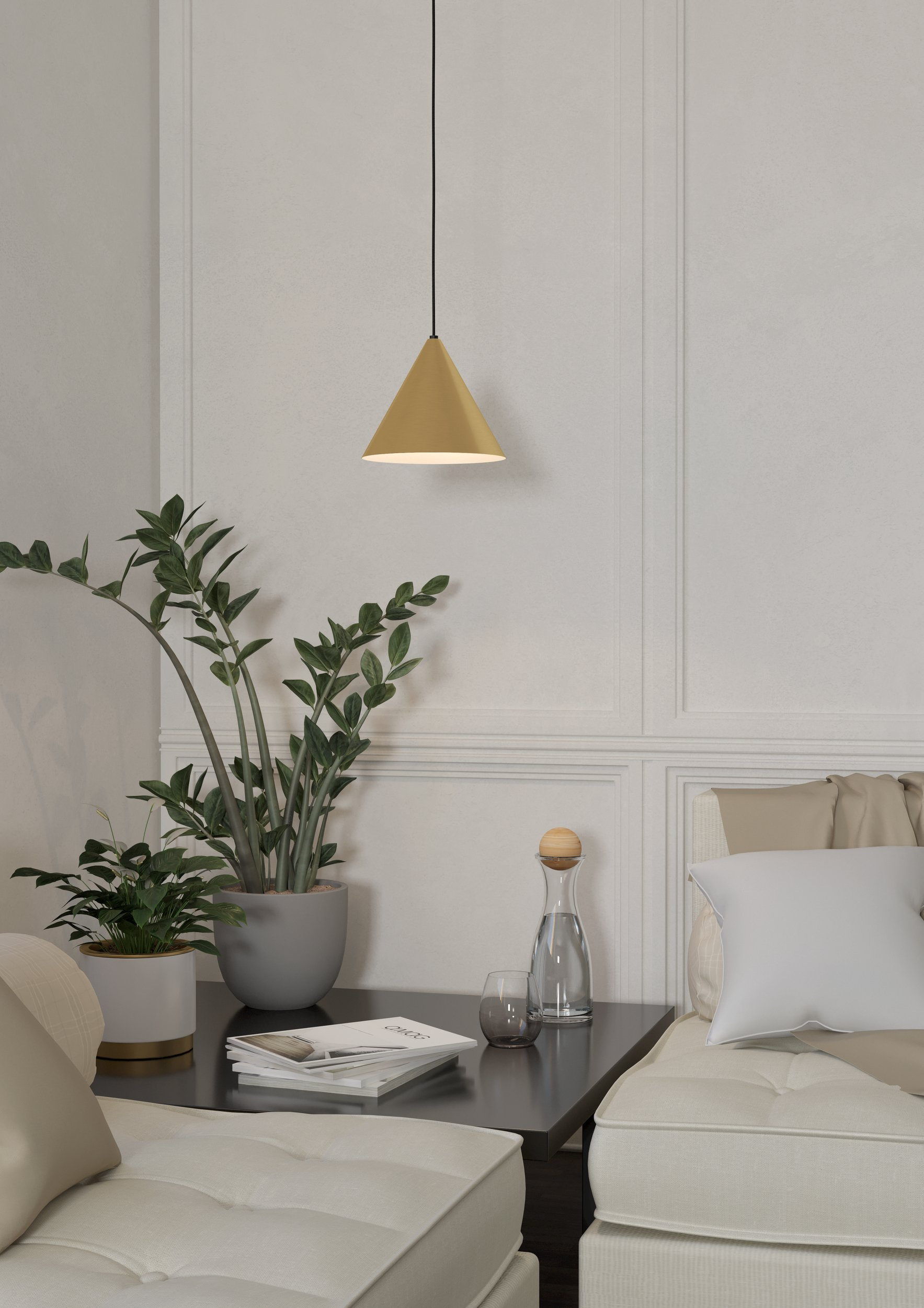 Eglo Narices lampa wisząca 1x40 W czarna-złota 99591