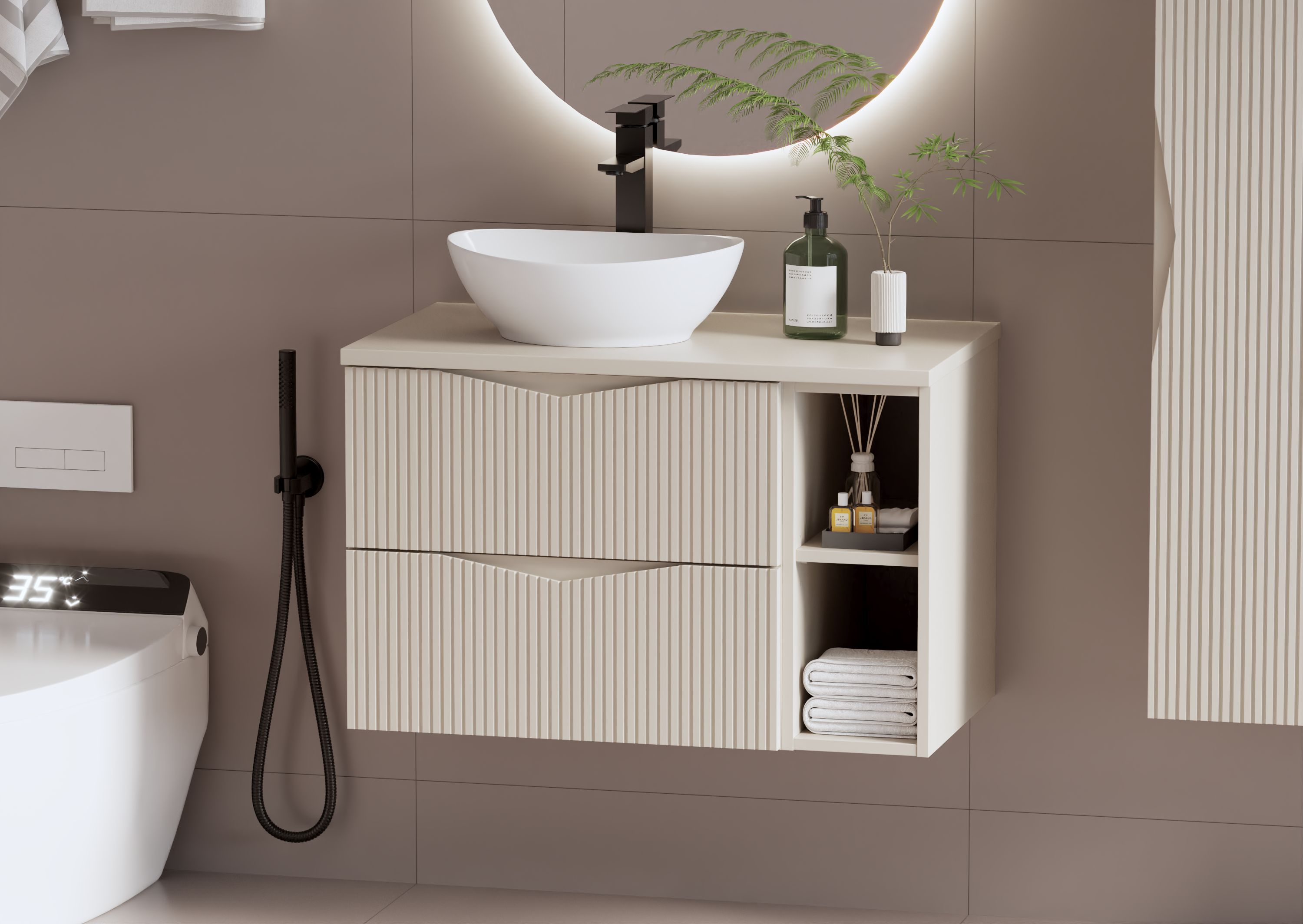 Megstyl blat 80x46 cm beżowy 4113