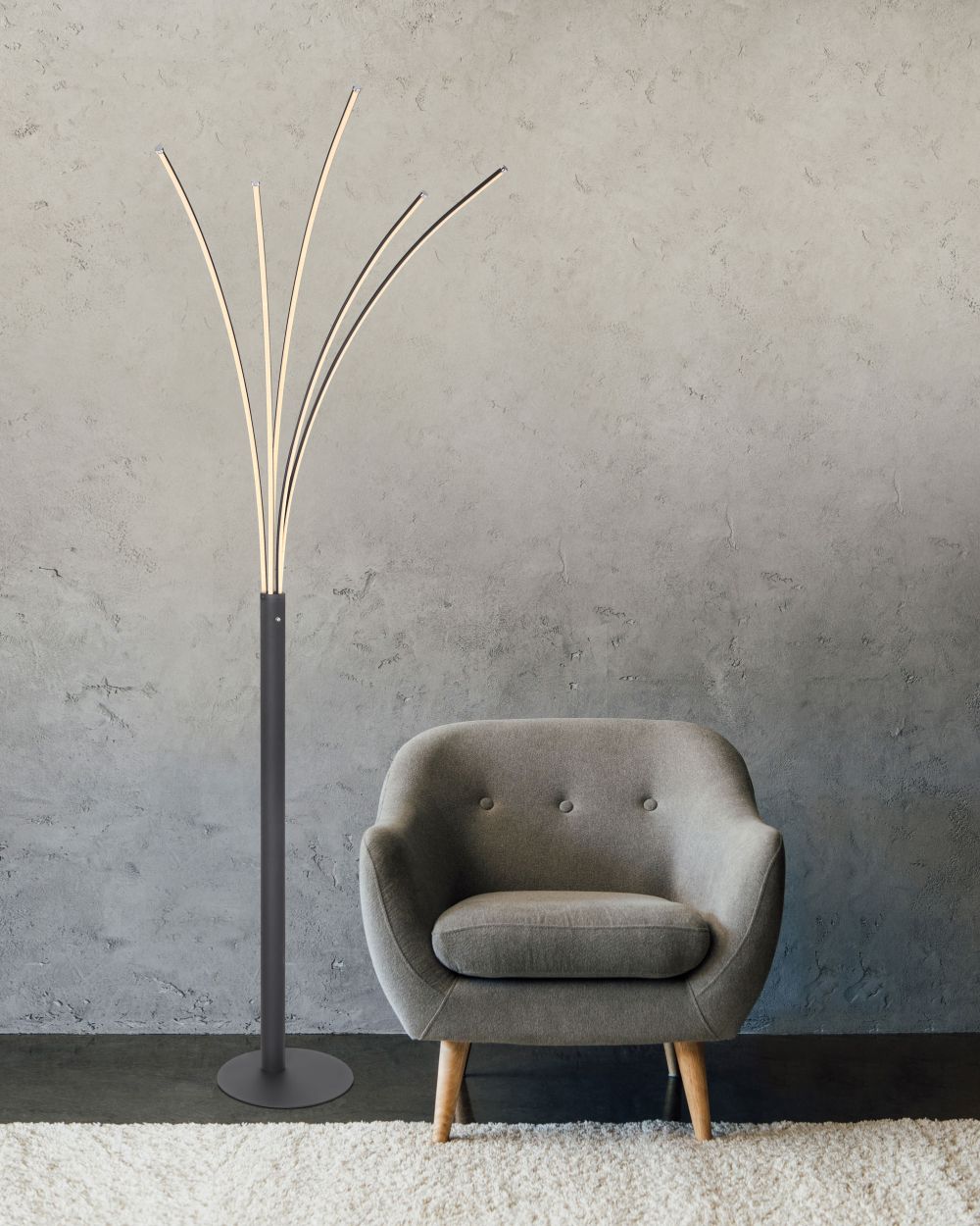 Globo Lighting Bizzy lampa stojąca 1x35W LED czarny mat/biały 59229B