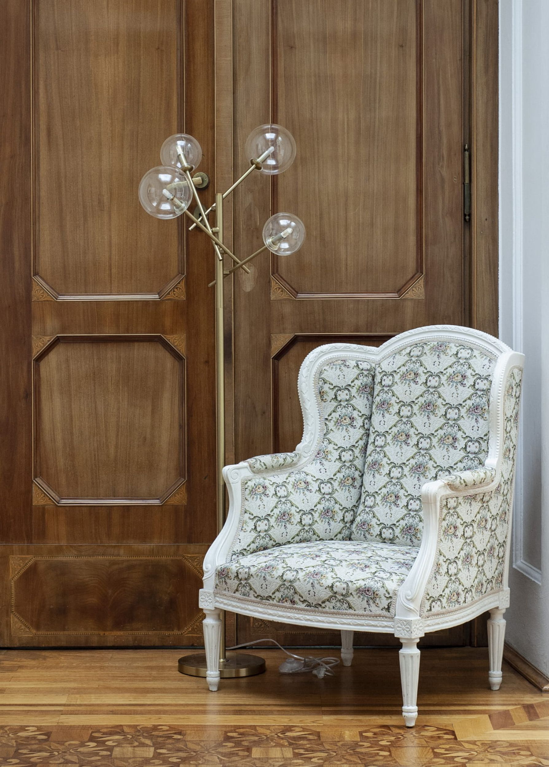 MaxLight Lollipop lampa stojąca 4x40W mosiądz F0042