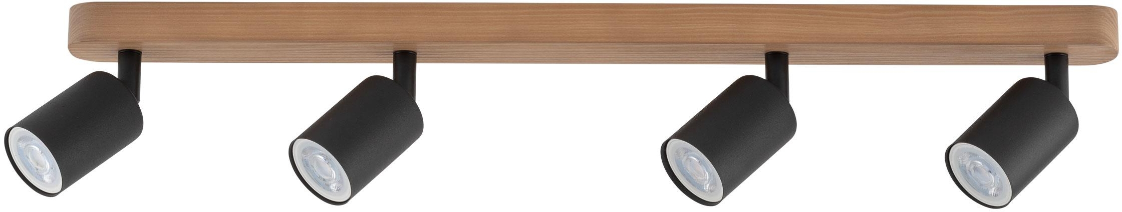 TK Lighting Top lampa podsufitowa 4x10W czarny/drewno 3293 - Wysyłka w 24h