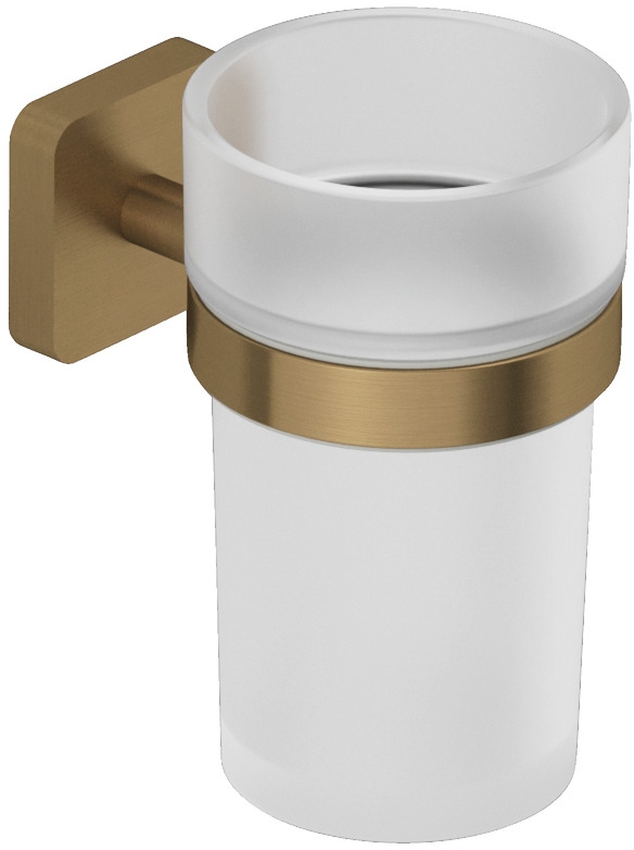 Kludi Vela S kubek na szczoteczki z uchwytem ściennym brązowy szczotkowany 25975N1