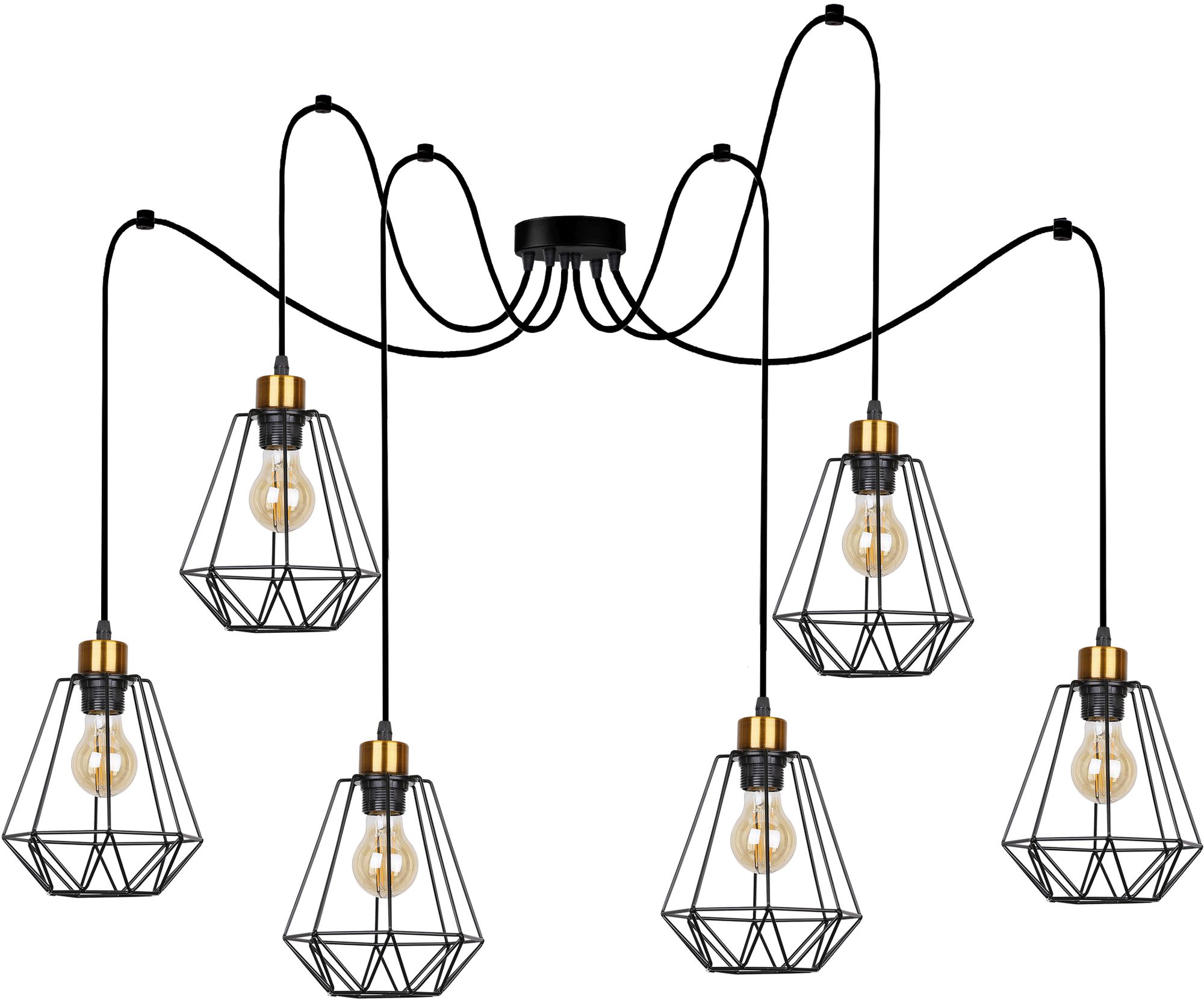 Candellux Primo lampa wisząca 6x60W czarny/patyna 36-00316