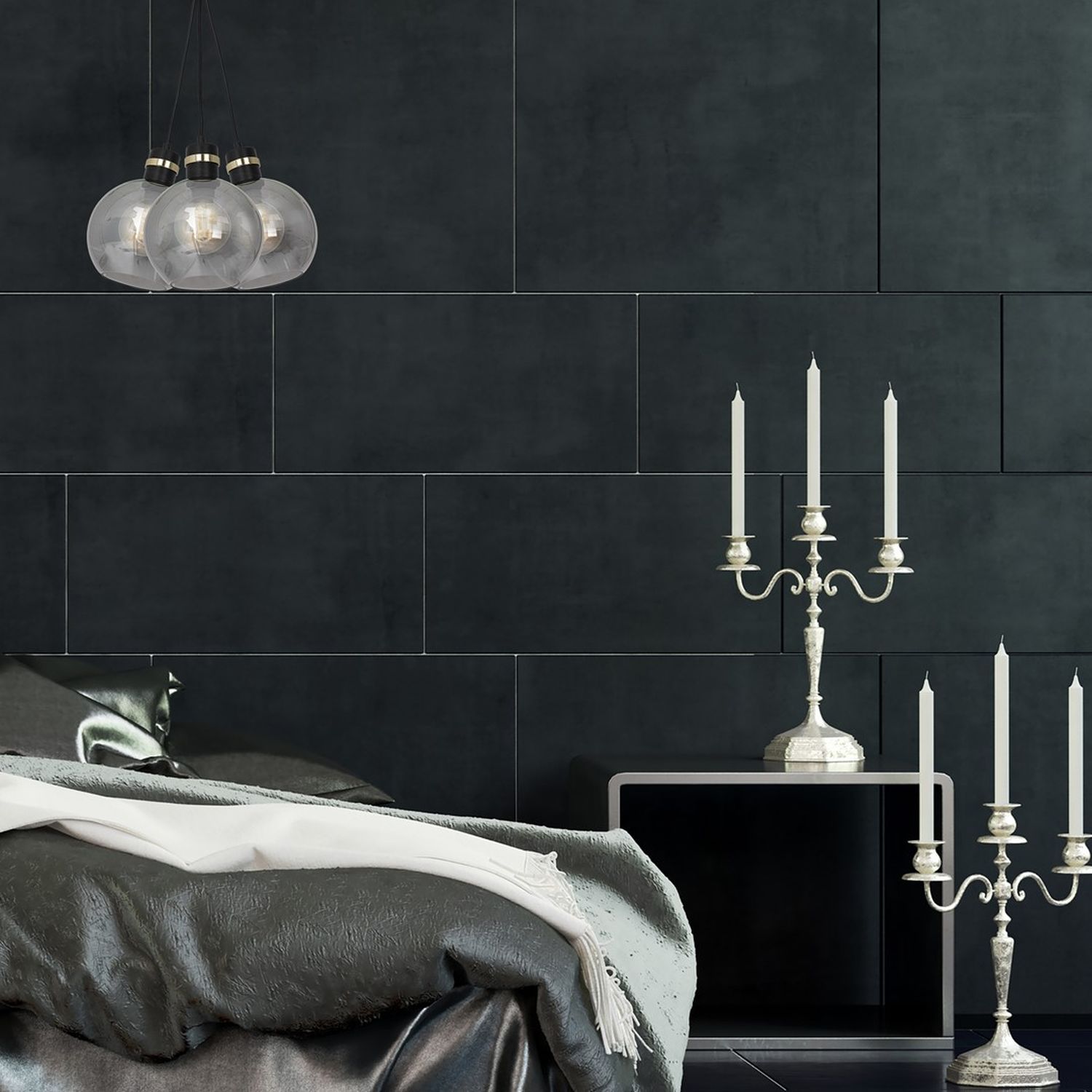 Milagro Omega lampa wisząca 3x60W czarno/złota/szkło dymione MLP6532 - Wysyłka w 24h