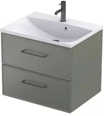 Oristo Lagom szafka 59,6x45,5x50 cm podumywalkowa wisząca oliwkowy mat OR53-SD2S-60-17