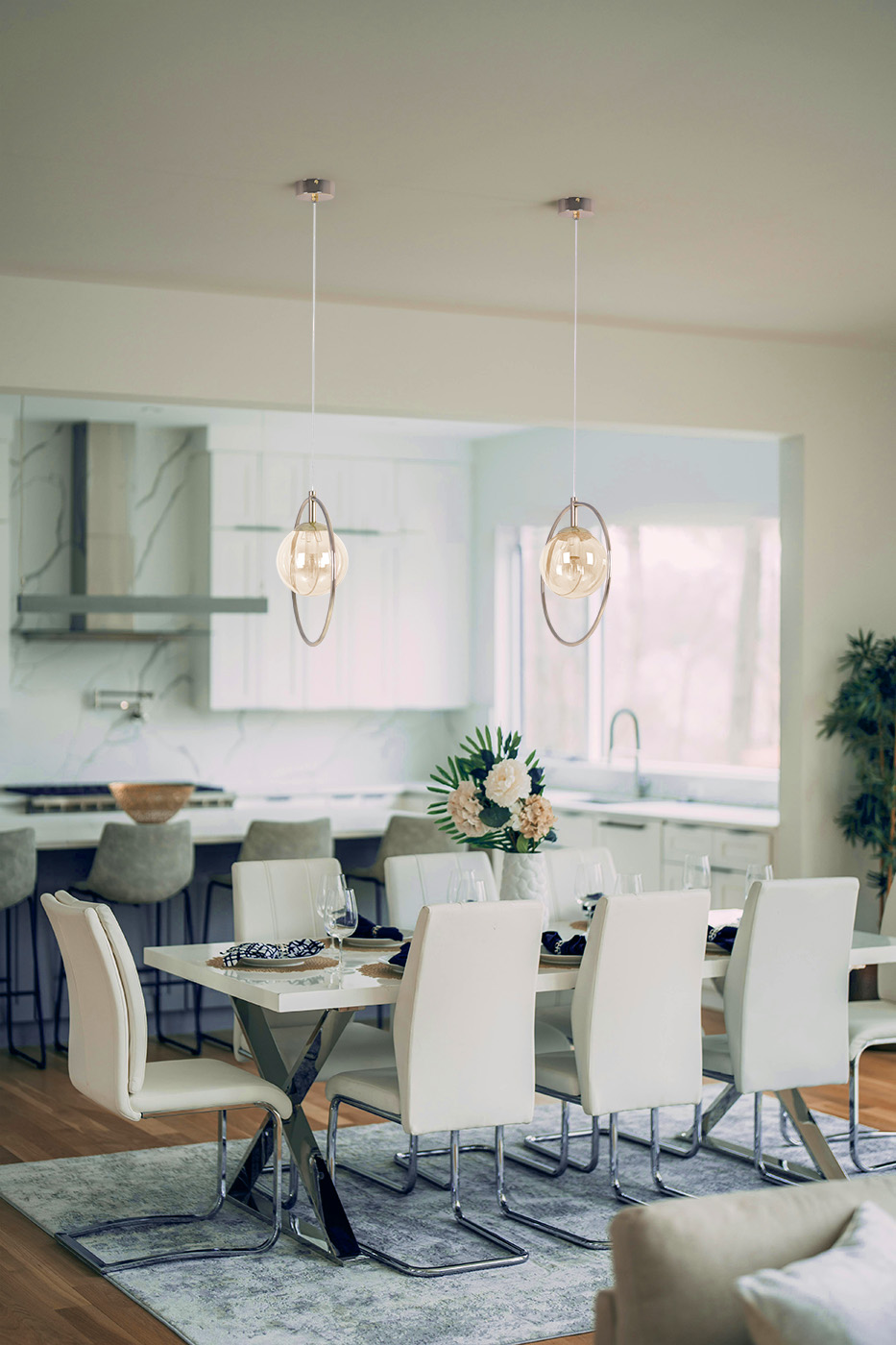 Kaja Sven lampa wisząca 1x10 W złota-bursztynowa K-5395