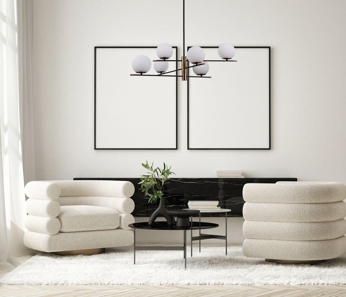 Italux Stelia lampa podsufitowa 6x5 W czarna PND-43660-6