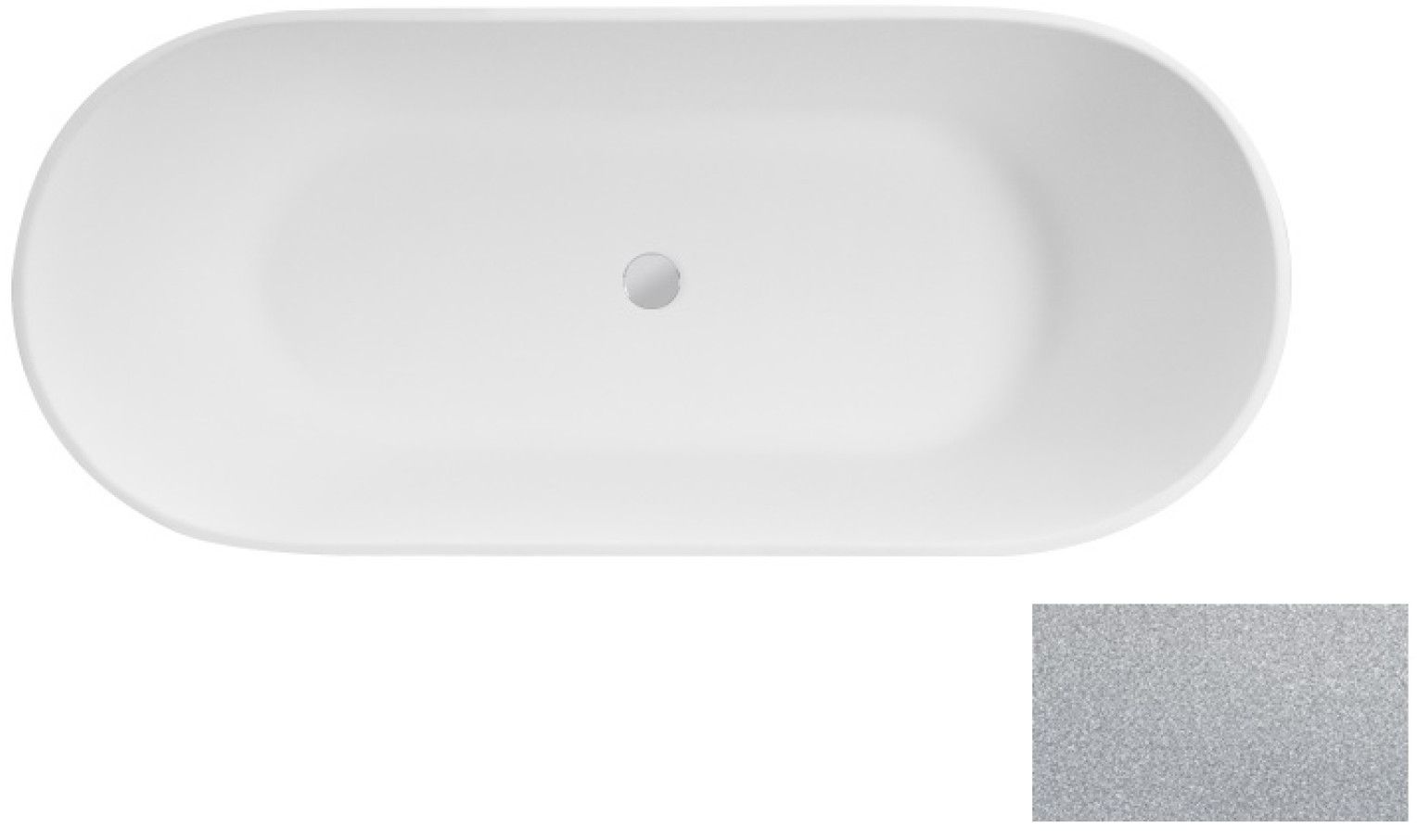 Besco Moya wanna wolnostojąca 159x68,4 cm owalna dwukolorowa #WMD-160-MS