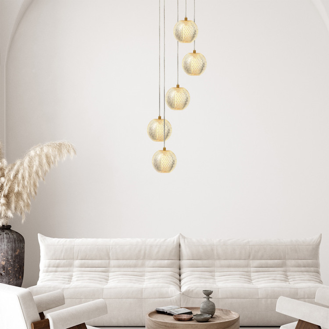 Light Prestige Diamond lampa wisząca 5x5 W złota LP-2202/5PGD