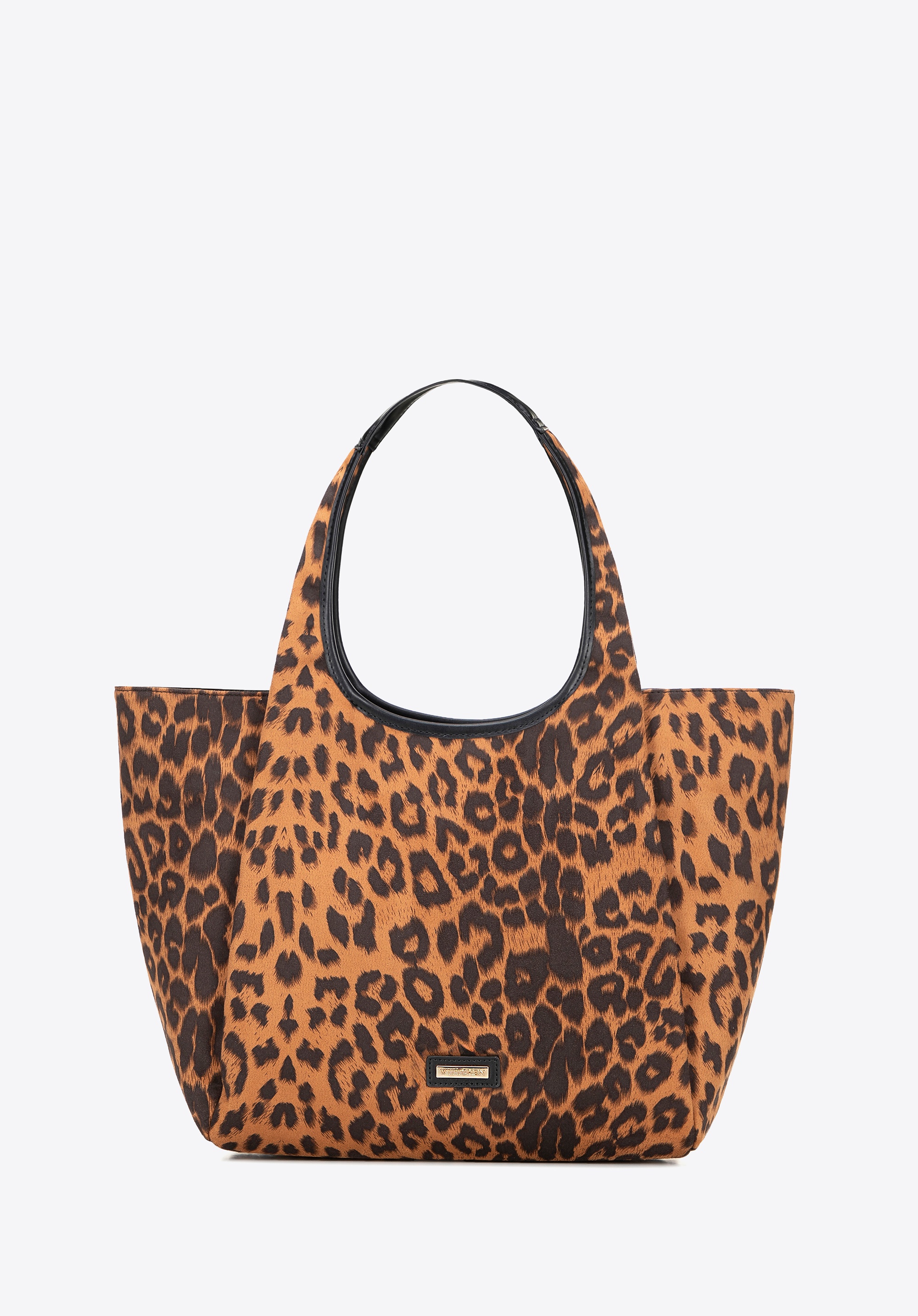 Damska shopperka w motyw panterki brązowa