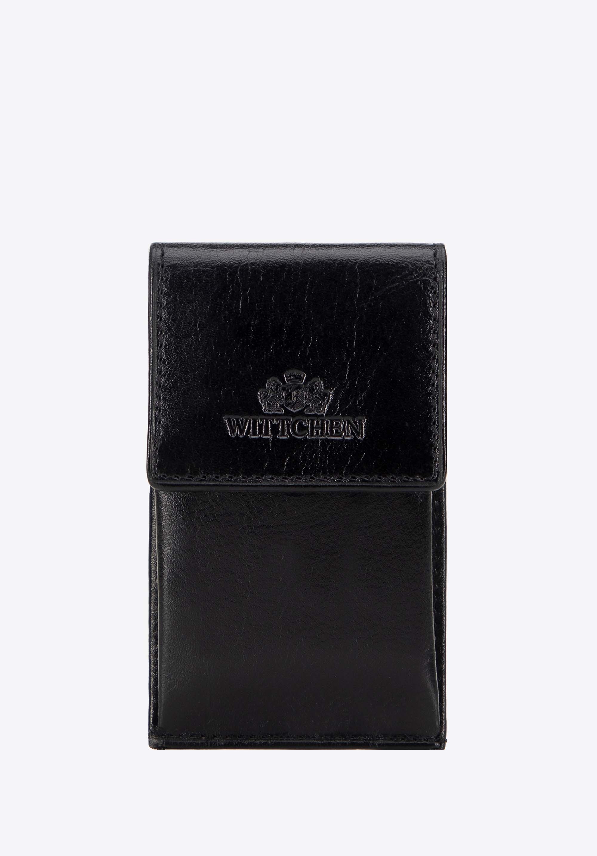 Etui na klucze skórzane prostokątne małe czarne