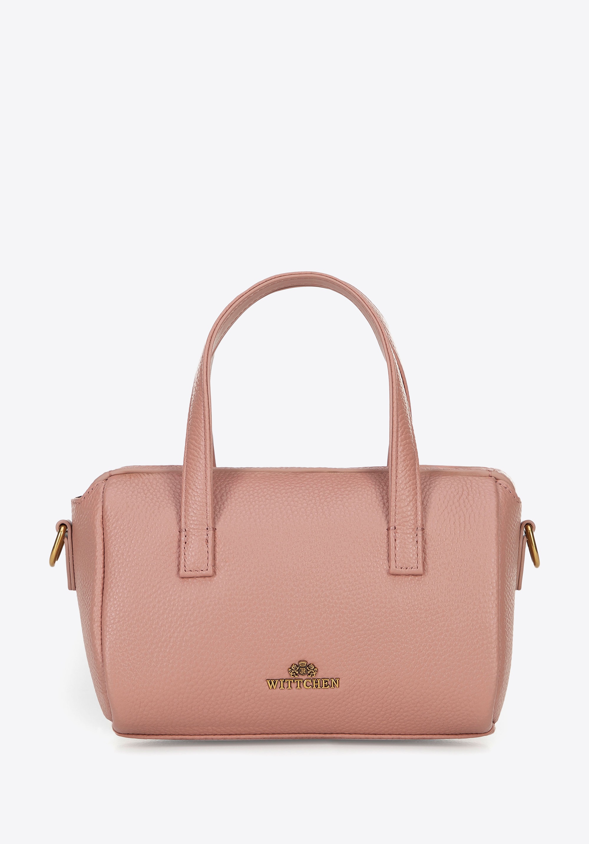 Damski kuferek ze skóry mały różowy