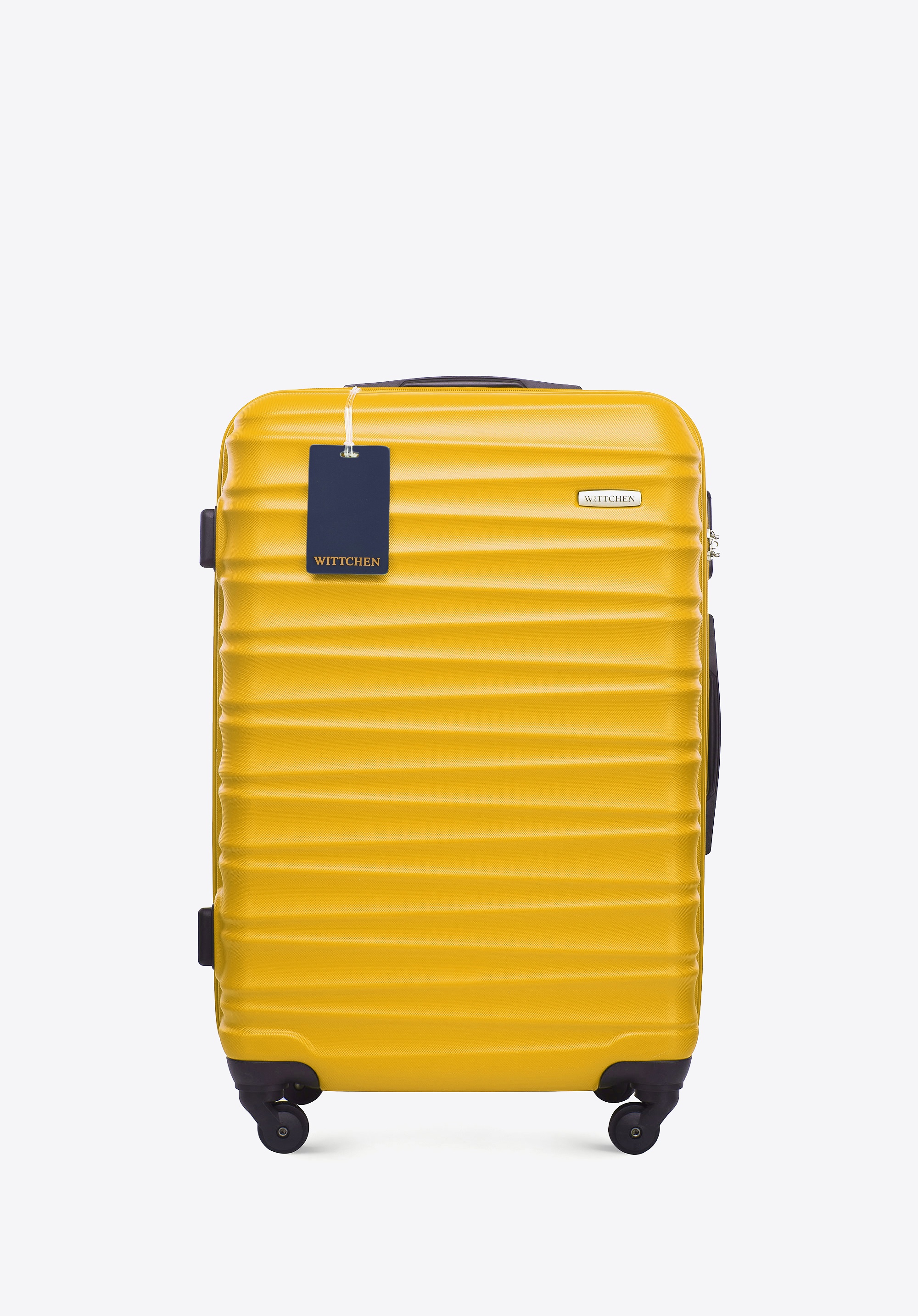 Średnia walizka z ABS - u i identyfikator z logo WITTCHEN żółta