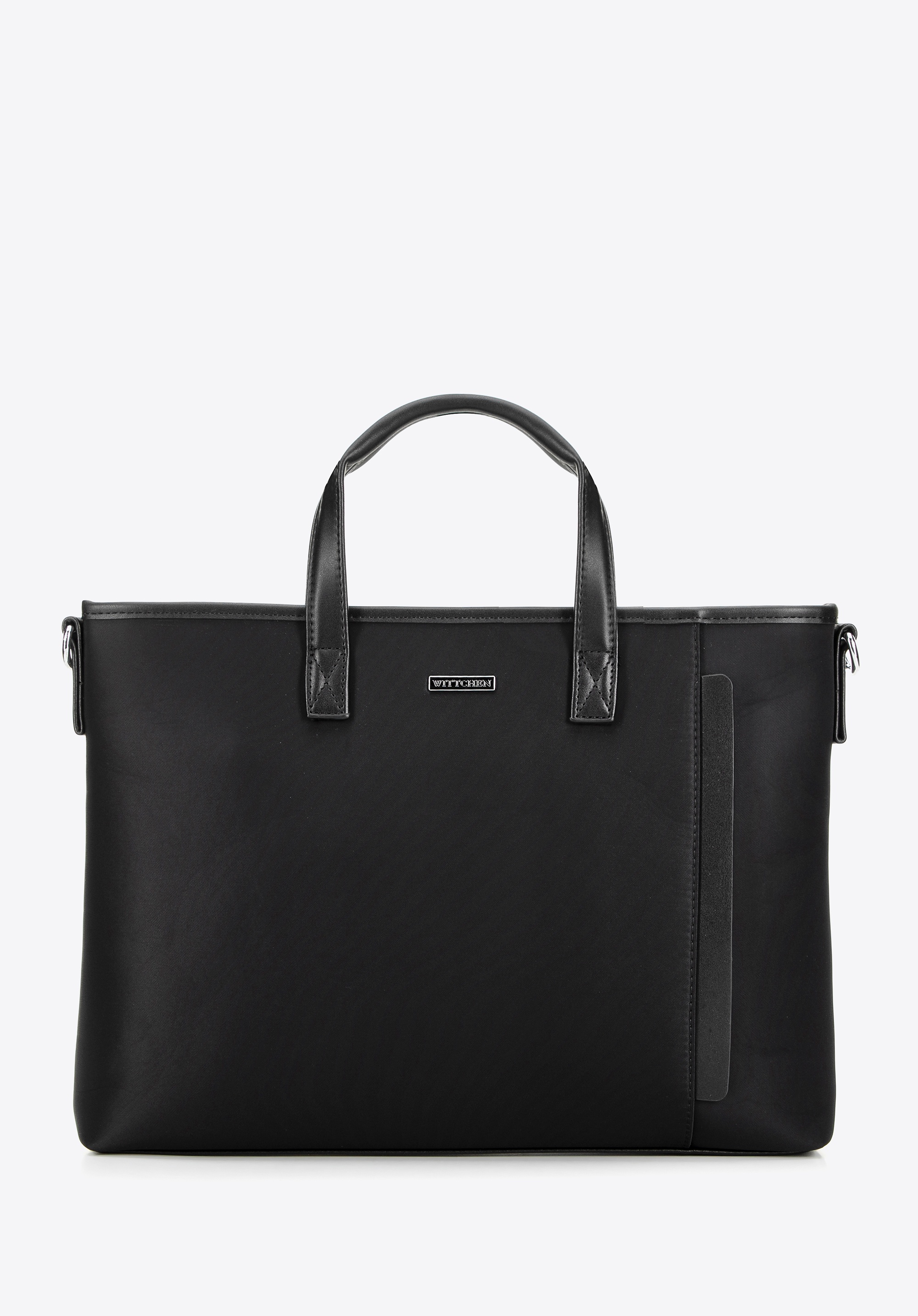 Męska torba na laptopa 13” z ozdobną wstawką czarna