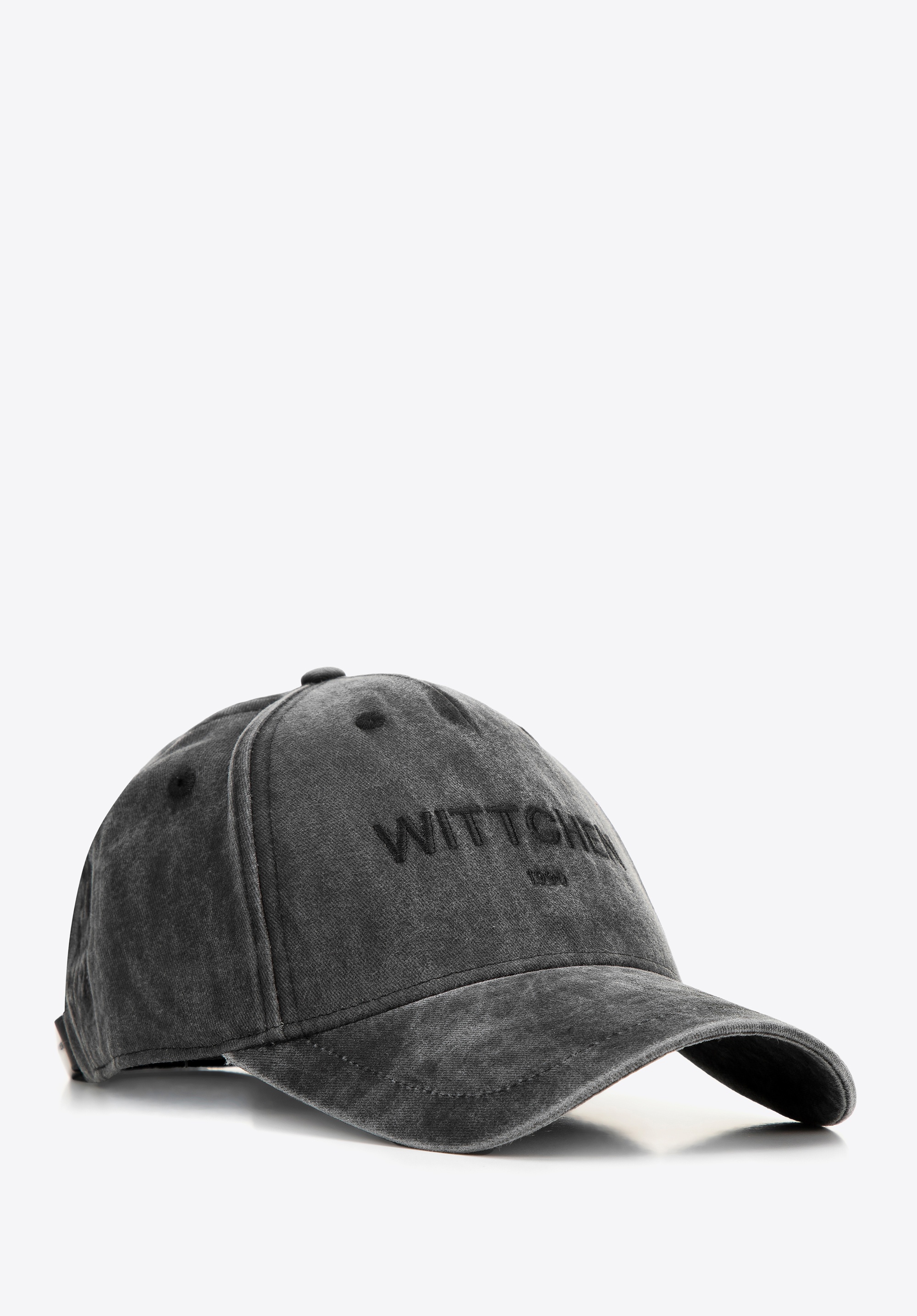 Czapka z daszkiem i logo szara