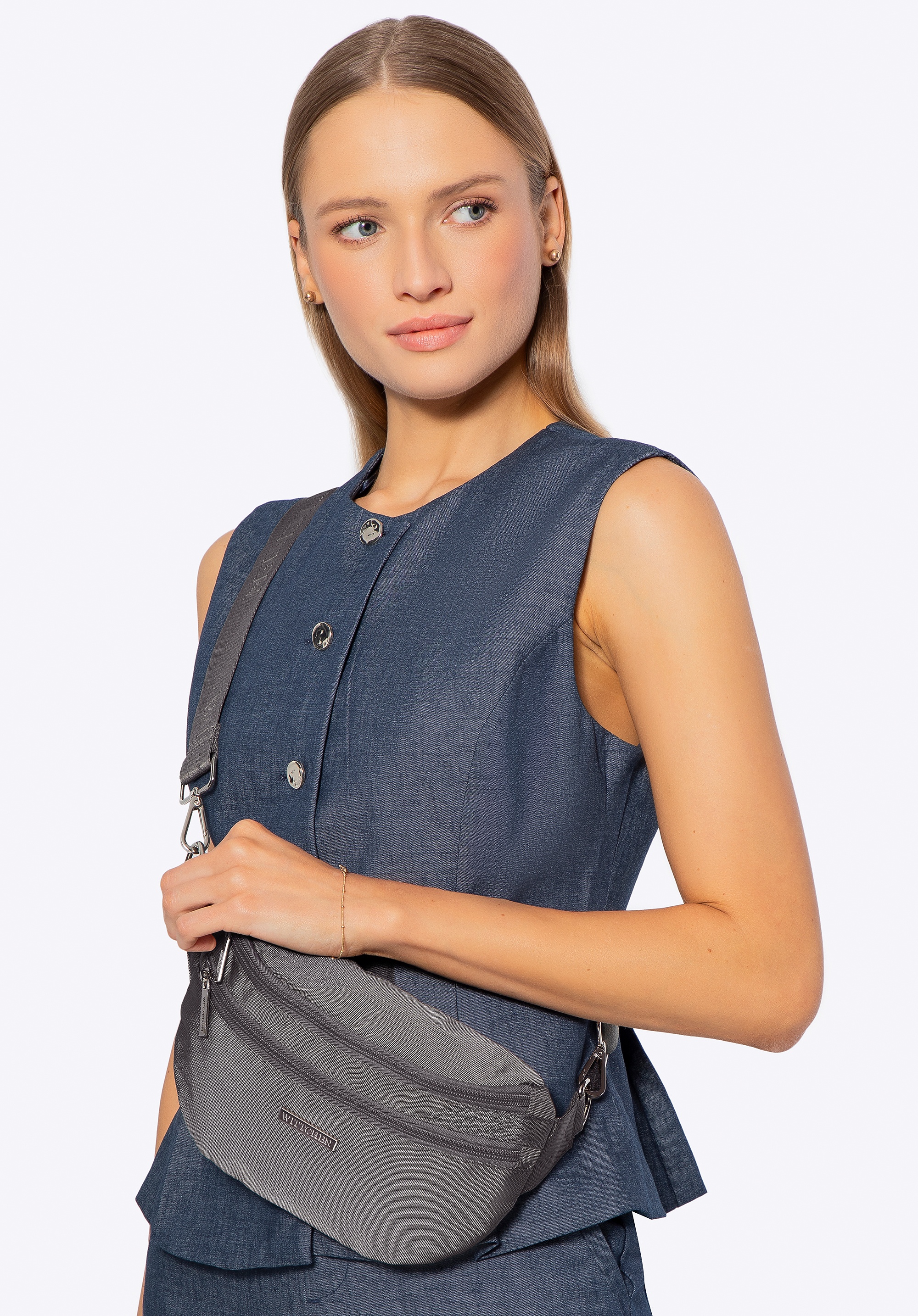 Nerka z odpinanym paskiem szara