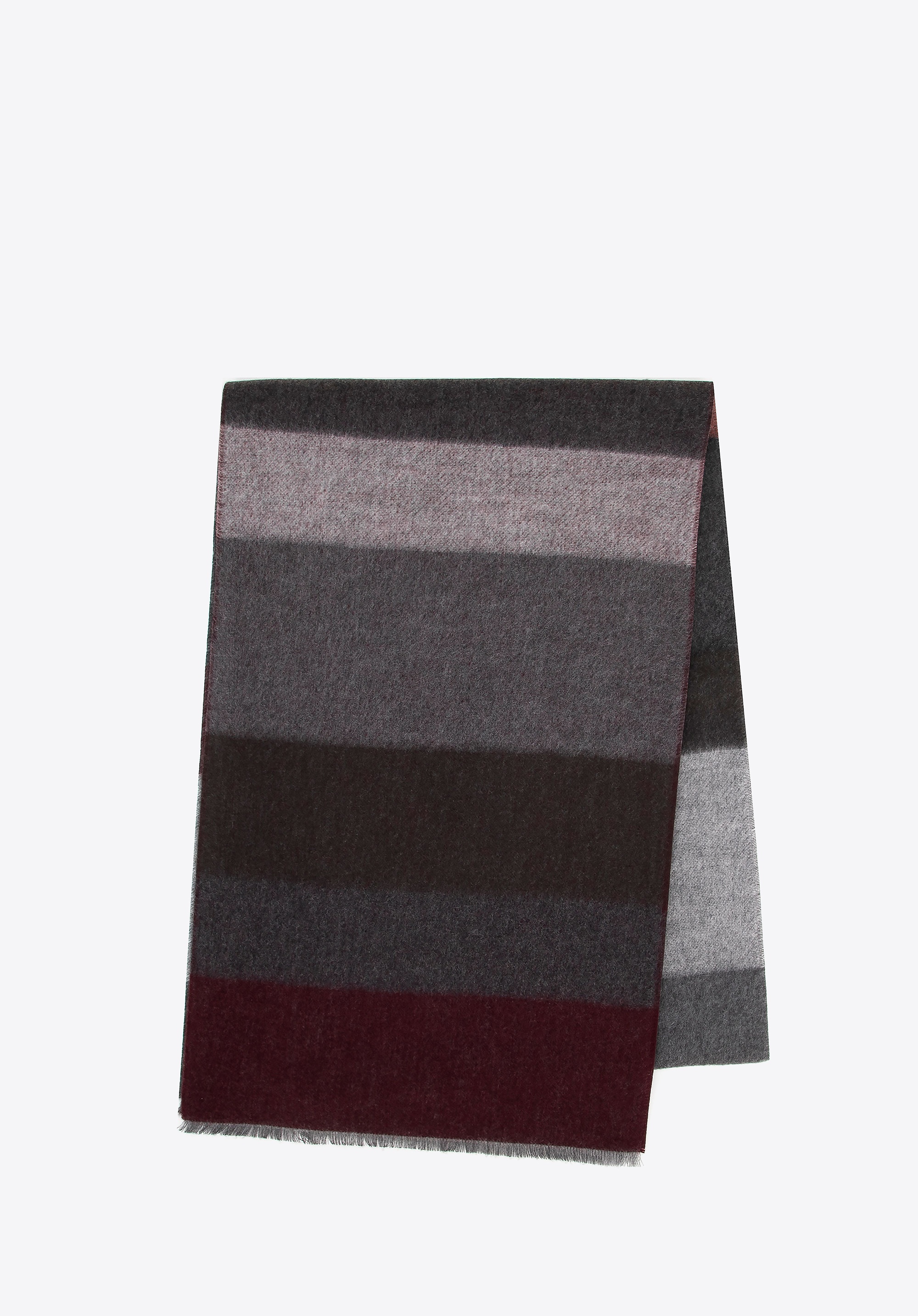 Męski szal w pasy szaro - bordowy