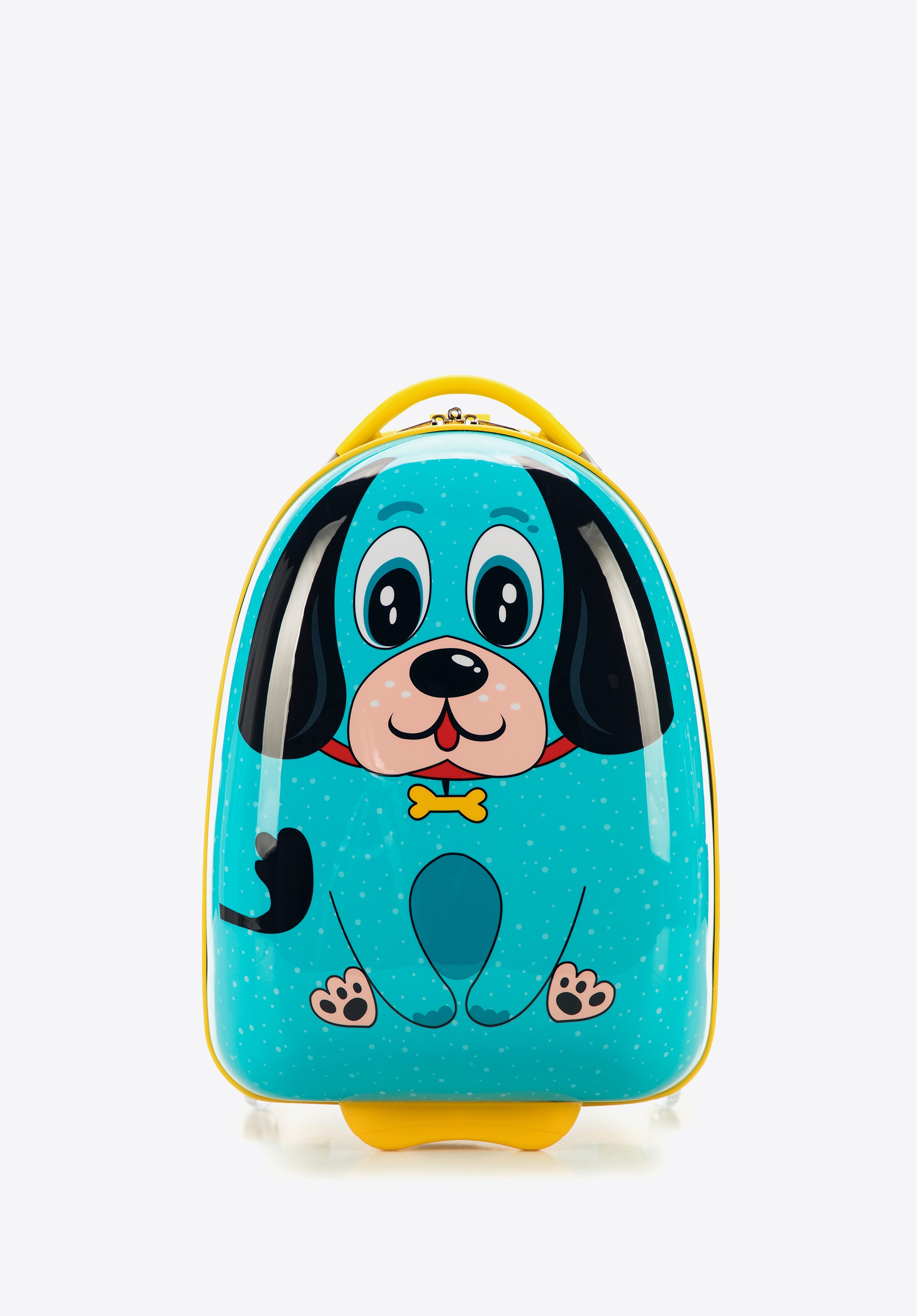 Walizka dziecięca z ABS-u zwierzak niebiesko - żółta