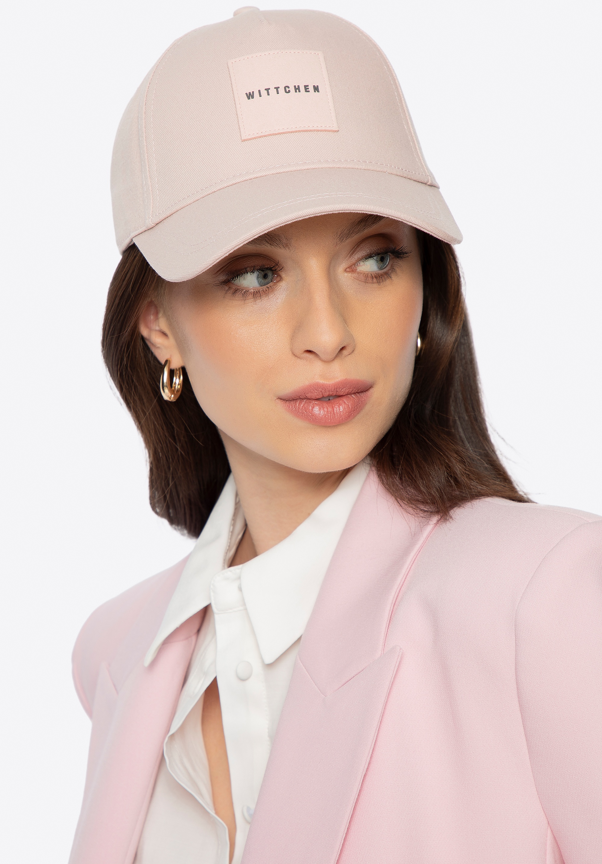 Czapka z daszkiem z bawełny różowa