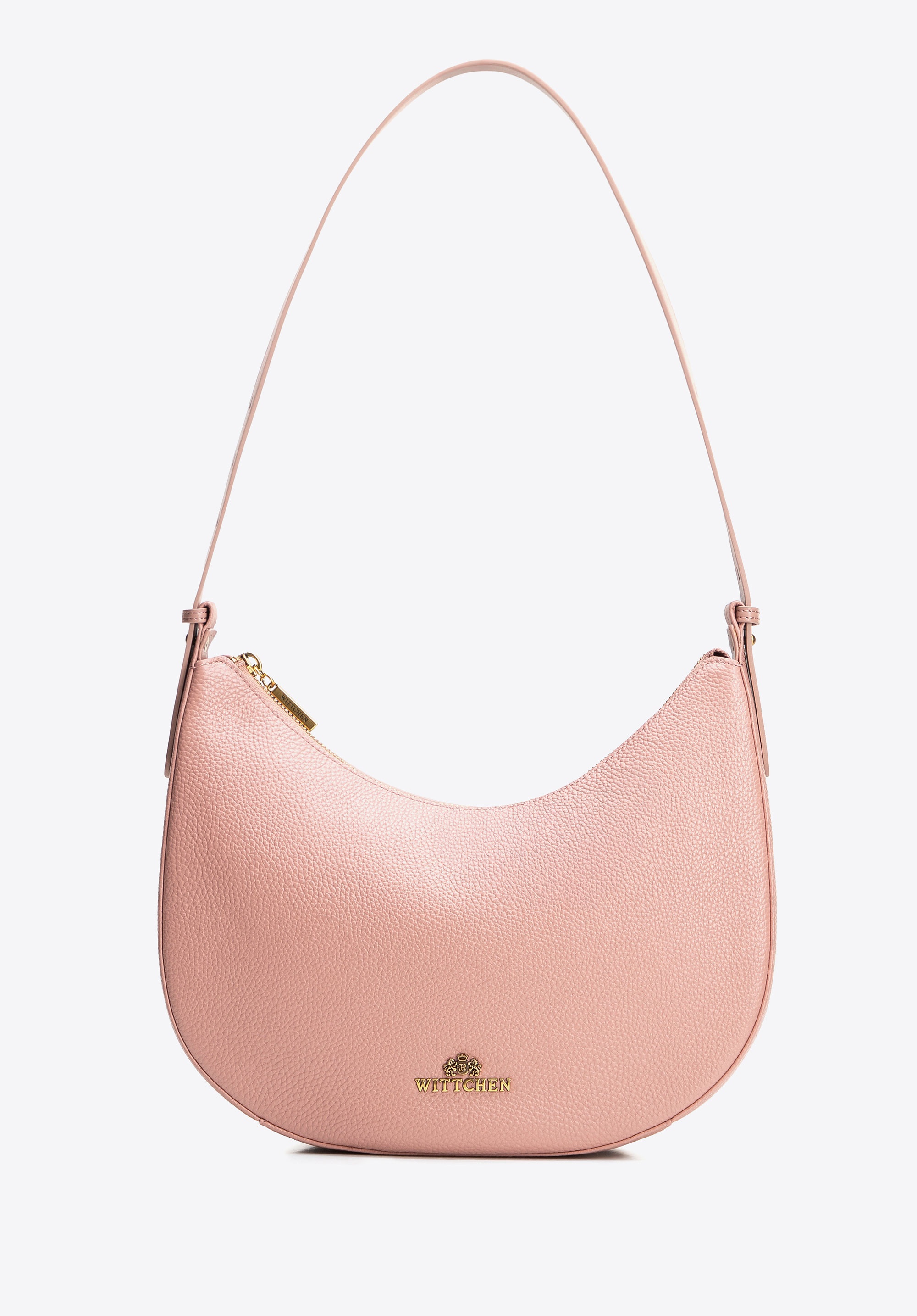 Skórzana torebka typu bagietka różowa