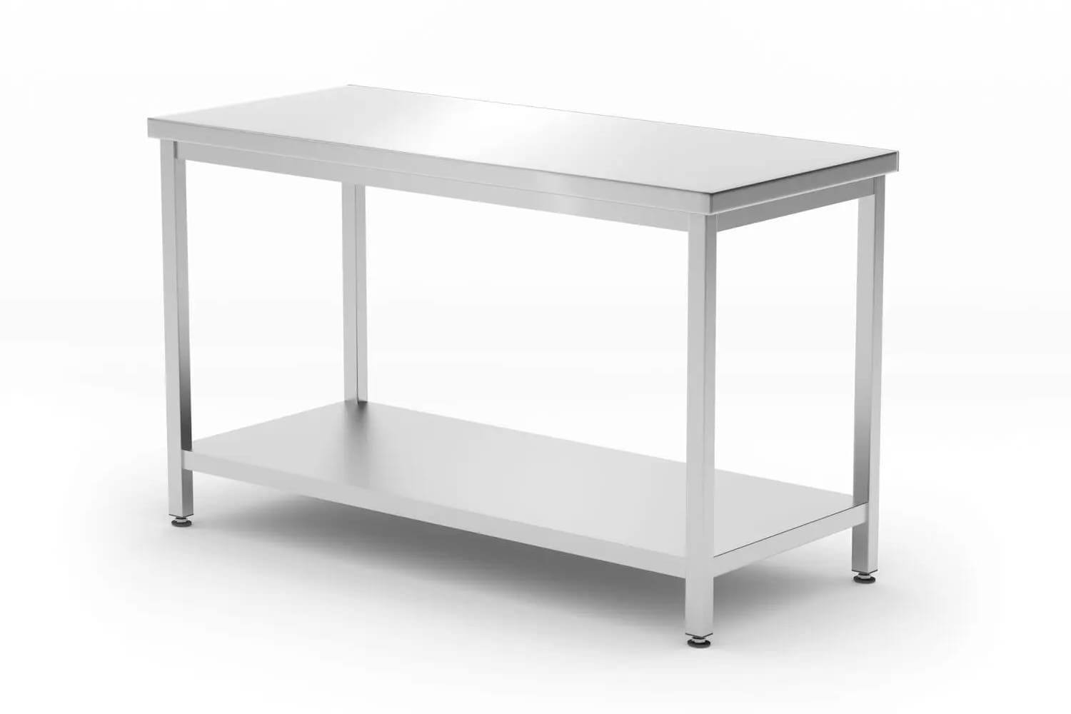 Stół gastronomiczny, centralny 120x60x85cm z półką, skręcany | 817179