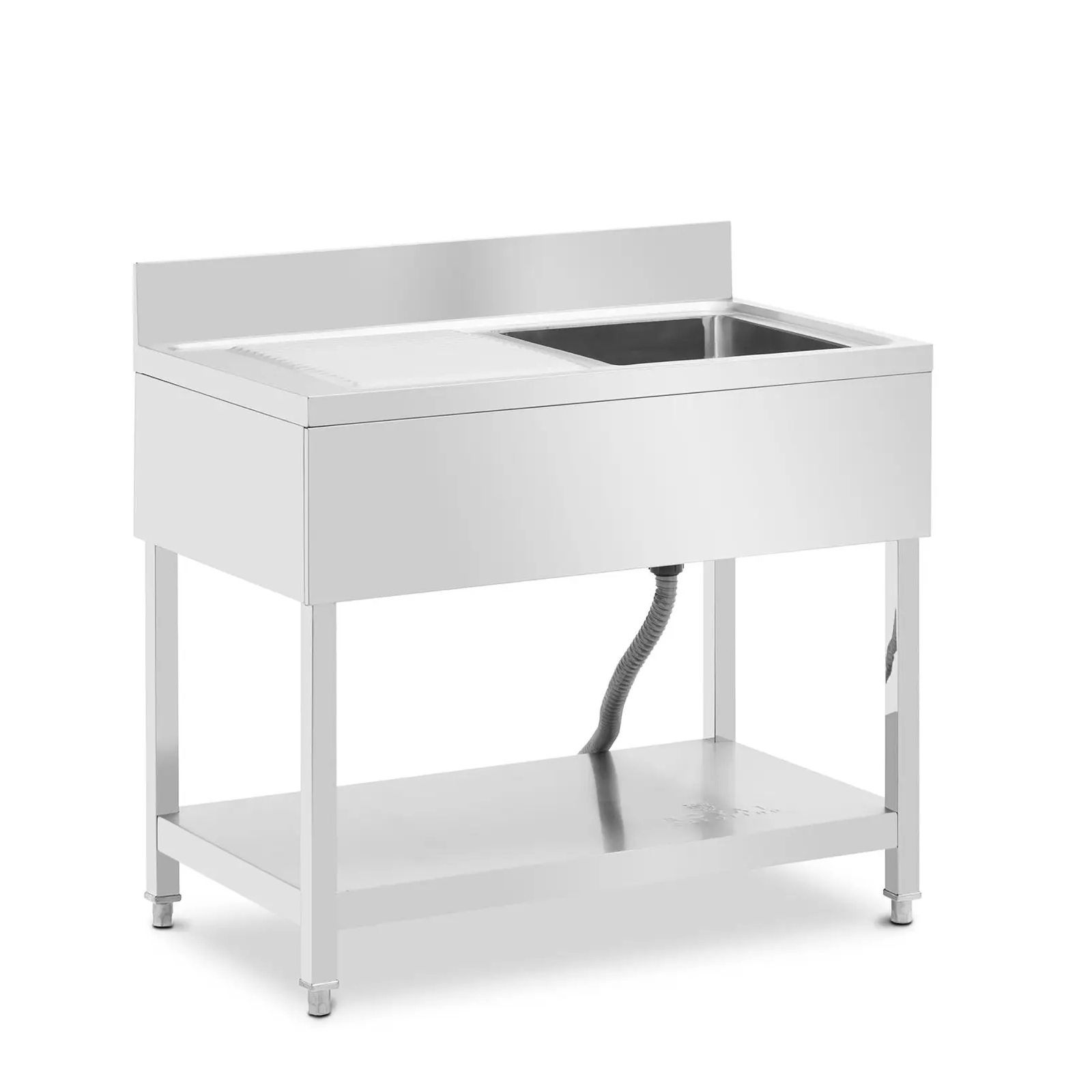 Zlewozmywak 1-komorowy, stół ze zlewem i półką 100 x 60 cm | 10013156