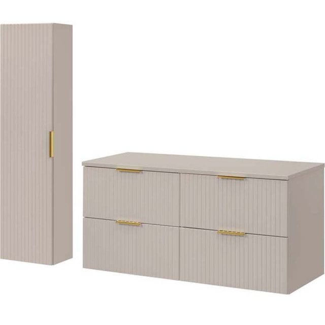 COMAD Zestaw mebli ADEL CASHMERE 2 szafki z blatem 120 cm, słupek 35