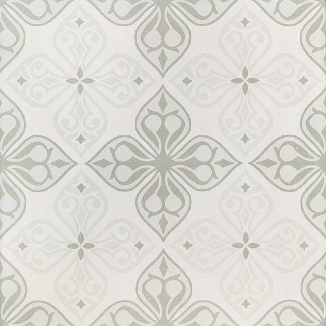 Gres szkliwiony PATCHWORK FLORES white-grey flores satin 29,8x29,8 ga