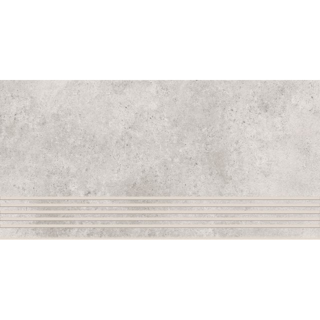 Gres szkliwiony stopnica GENFORD light grey mat 29,8x59,8 gat. I Cers