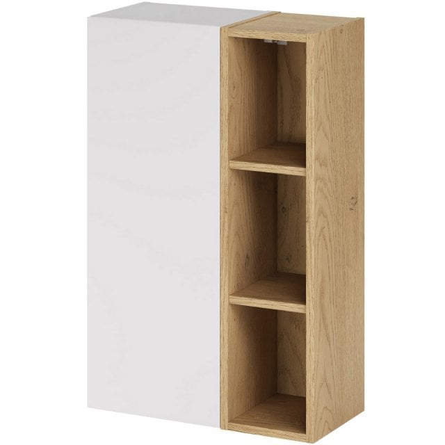 COMAD Szafka łazienkowa wisząca ASTER WHITE 30 cm, regał CREMONA 20 c