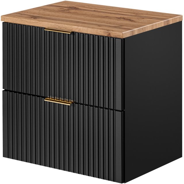 COMAD Szafka podumywalkowa ADEL BLACK z blatem WOTAN 60 cm