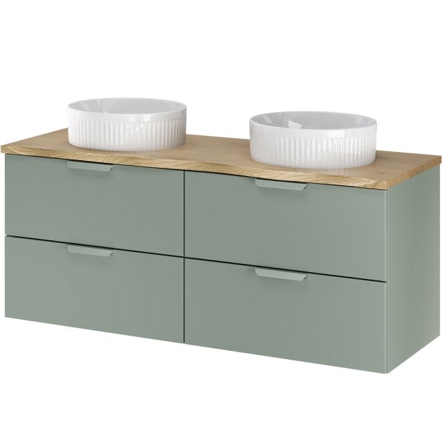 COMAD Zestaw mebli ASTER GREEN 2 szafki z blatem NATURE CREMONA 120 c