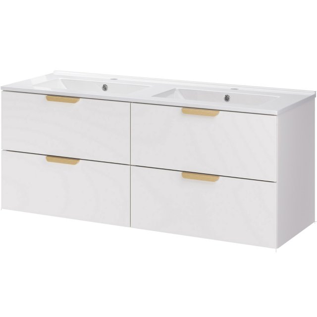 COMAD Zestaw mebli ASTER WHITE 2 szafki z umywalką meblową LAVA 120 c