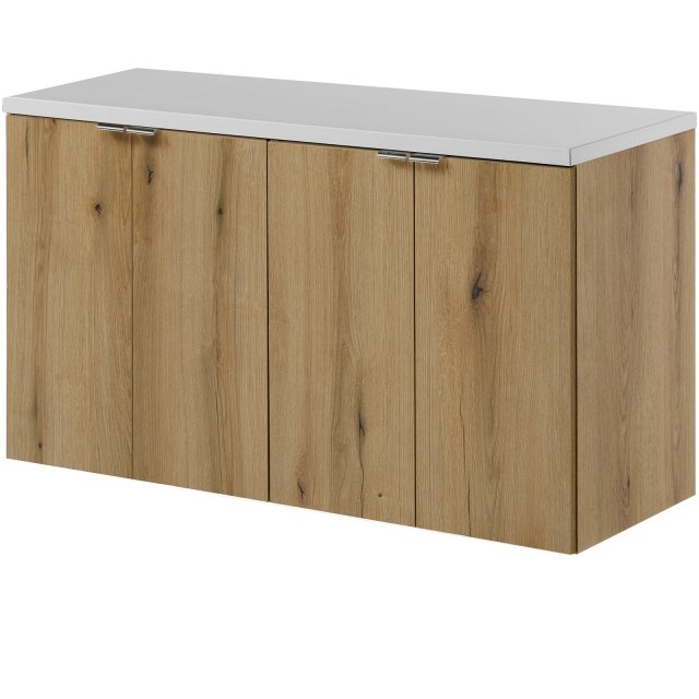 COMAD Zestaw mebli NOVA OAK 2 szafki z drzwiami 50 cm z blatem WHITE