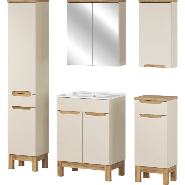COMAD Zestaw mebli BALI CASHMERE 4 szafki, umywalka meblowa LAVA 60 c