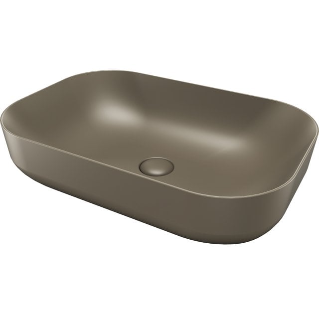 SDR CERAMICHE Umywalka nablatowa POOL 2 CAFFE 62x42 z korkiem CF.K2