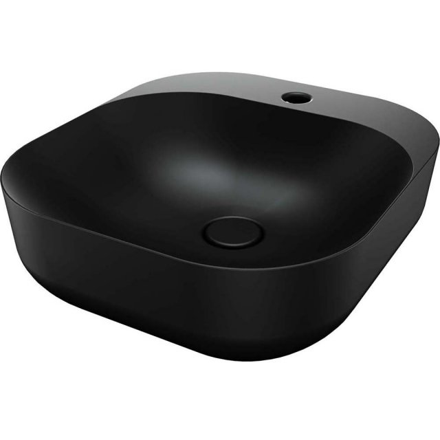 SDR CERAMICHE Umywalka nablatowa POOL 3 GRAFITE 47x42 z korkiem MB.K3