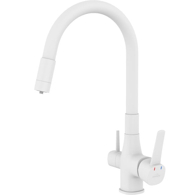 INVENA Bateria kuchenna GLAMOUR z filtrem biała BZ-02-F02-V