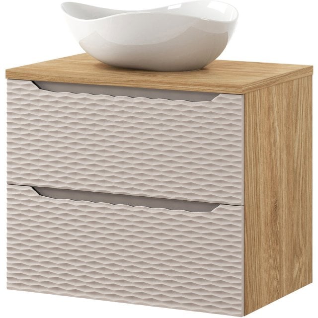 COMAD Zestaw mebli OCEAN BEIGE szafka z blatem 70 cm, umywalka CLOUD