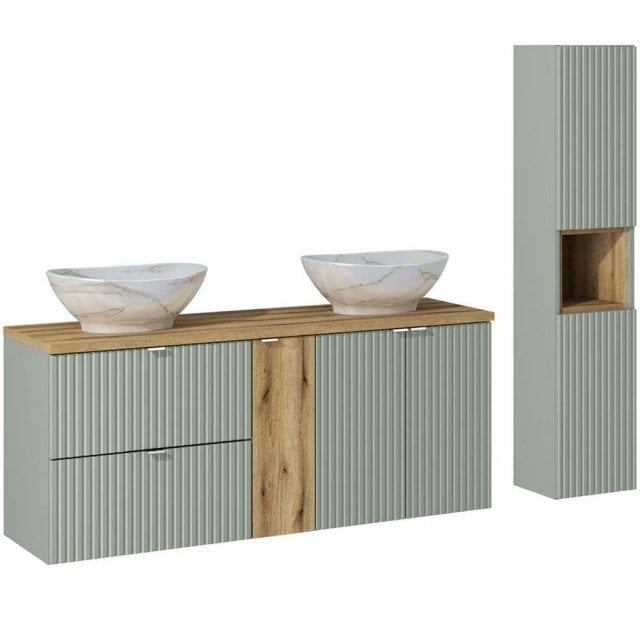 COMAD Zestaw mebli LINE REED GREEN 3 szafki z blatem WOTAN 140 cm, 2