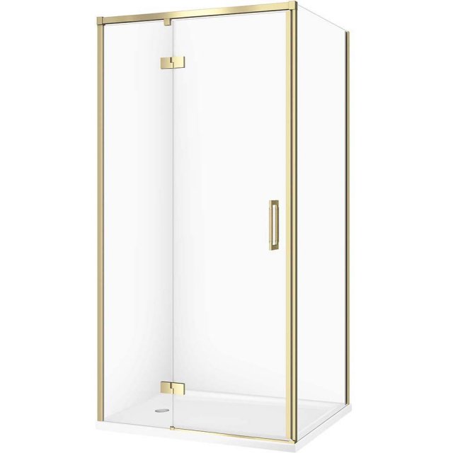 CERSANIT Kabina prysznicowa LARGA złota, lewa 100x80 szkło transparen