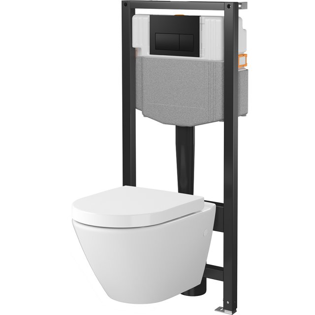 Zestaw podtynkowy mechaniczny 50, miska VERSO Ov, deska, przycisk PRE