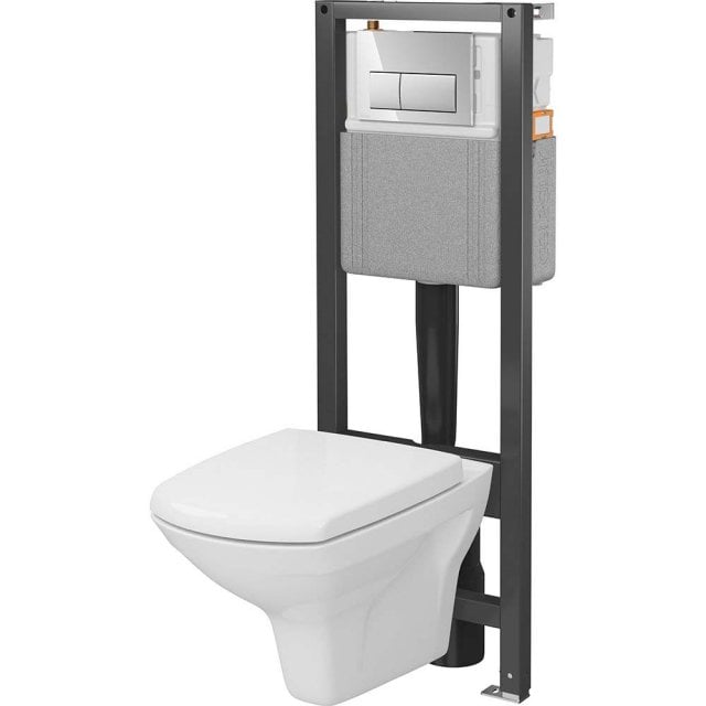 CERSANIT Zestaw podtynkowy CROMO NEW 40 mechaniczny, miska, deska, pr