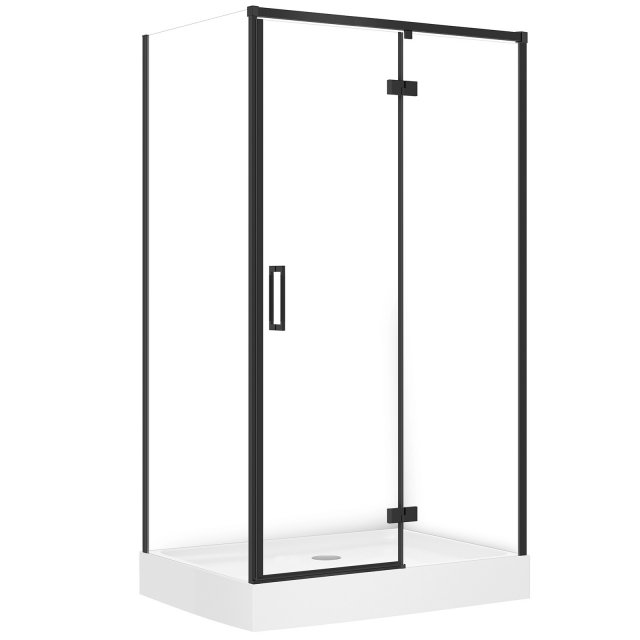 CERSANIT Kabina prysznicowa LARGA prawa 120x90x195 czarna z brodzikie
