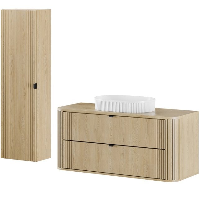 COMAD Zestaw mebli OVALIA CREMONA szafka z blatem 120 cm, umywalka BE