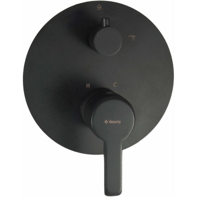 DEANTE Bateria prysznicowa podtynkowa ARNIKA nero z przełącznikiem na