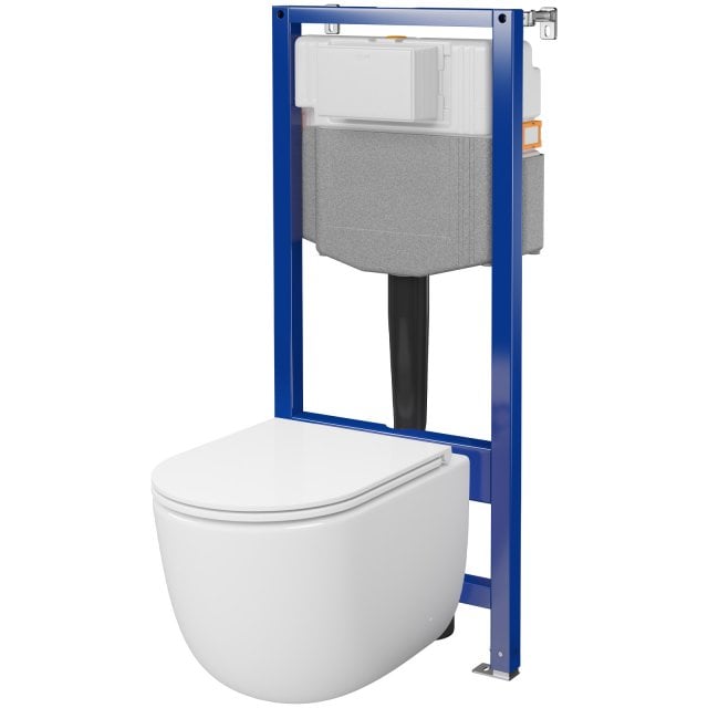 CERSANIT Zestaw podtynkowy AQUA 50 mech QF 3/6, miska REMO, deska dur